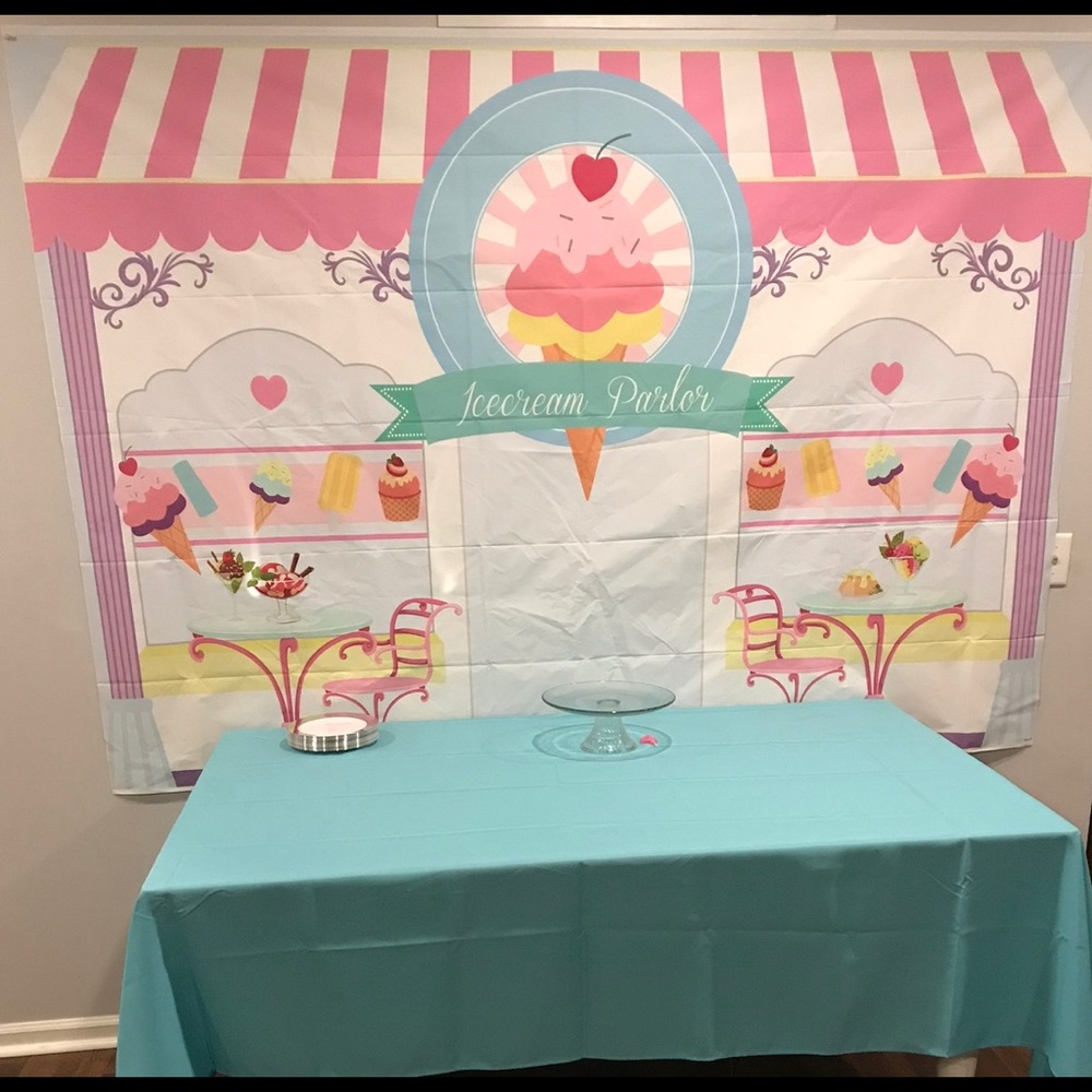 Ice Cream Parlor Birthday Party Backdrop